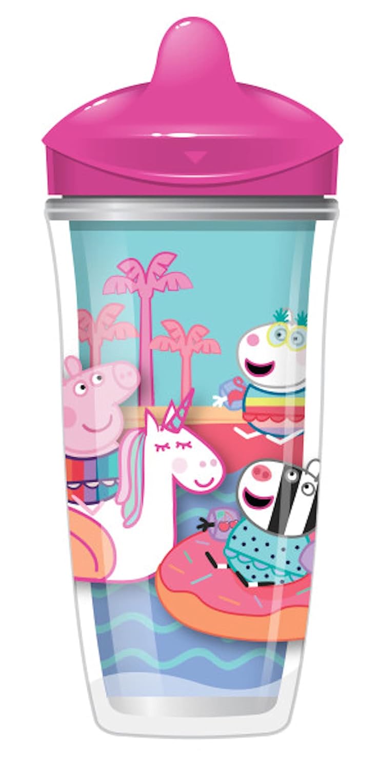 Playtex Sipsters Stage 3 Peppa Pig SpillProof LeakProof BreakProof Insulated Toddler Spout Cups for Girls  9 Ounce  2 Count - Image 3