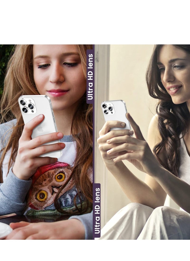 Raxoom iPhone 14 Pro 6.1 inch / 14 Pro Max 6.7 inch Camera Lens Protector, Camera Cover Tempered Glass for iPhone 14 Pro Max/for iPhone 14 Pro [Glitter Diamonds] - Silver - Image 3