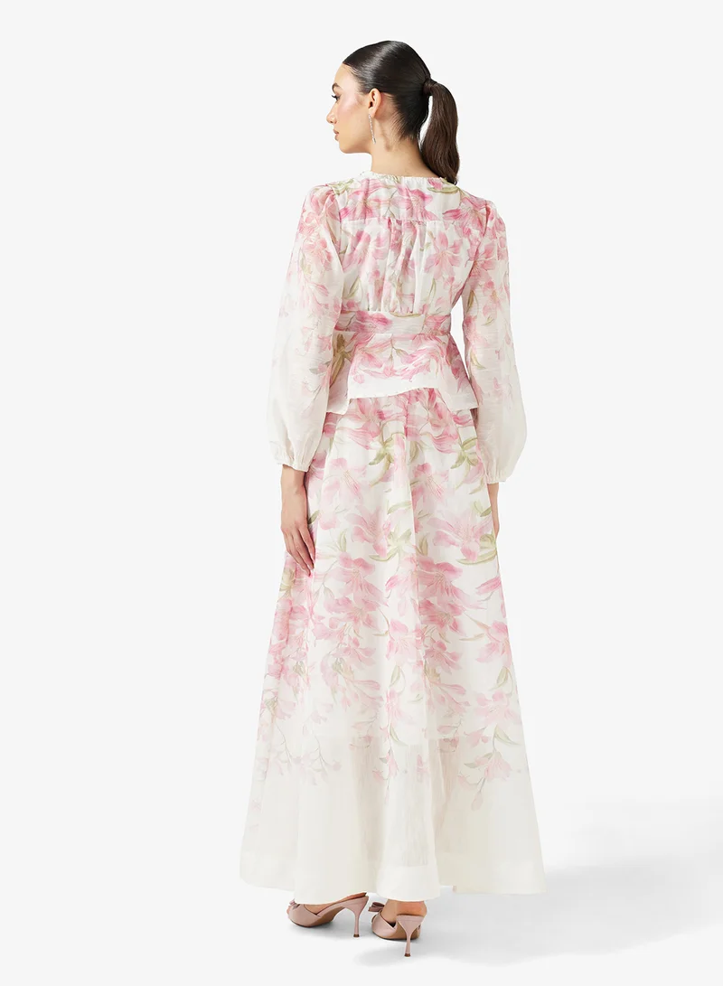 Khizana Printed Top & Skirt Set