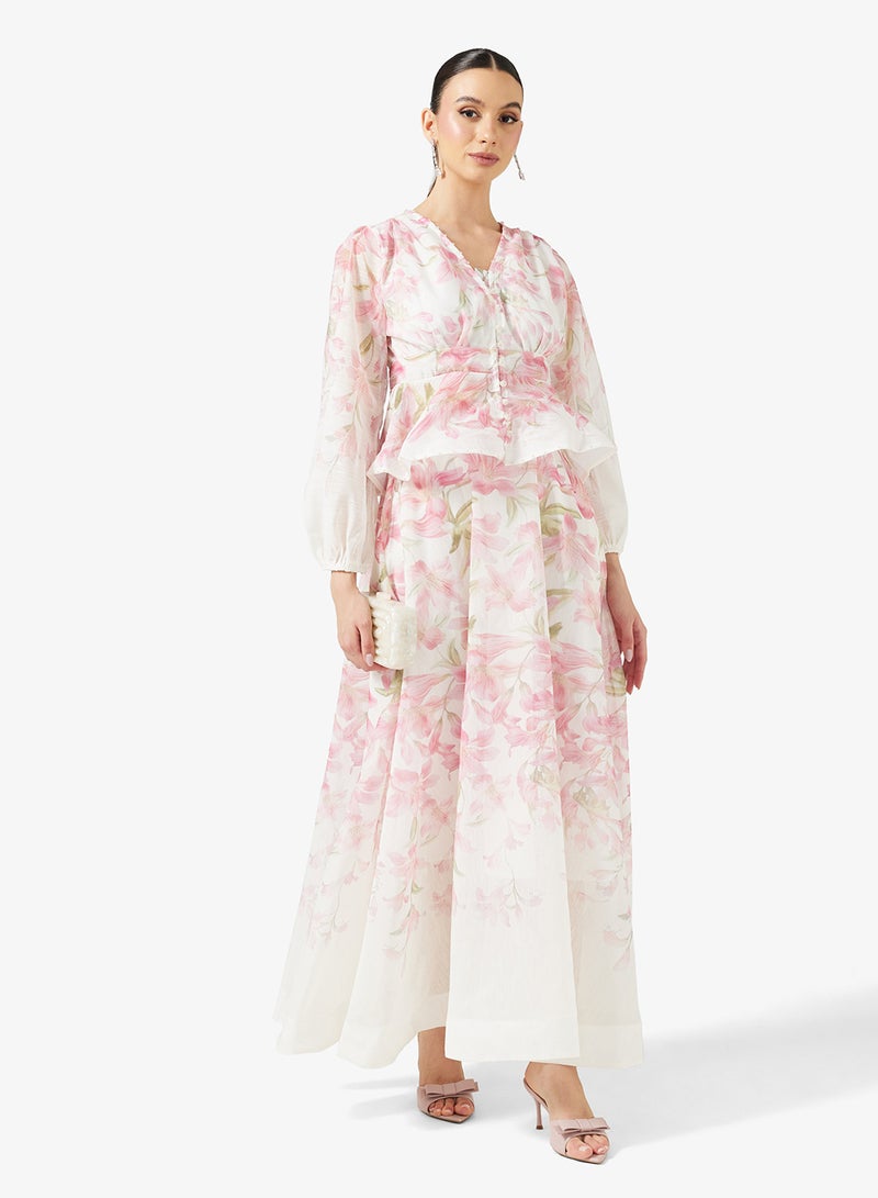 خزانة طقم بلوزة وتنورة مطبوعة - Image 5