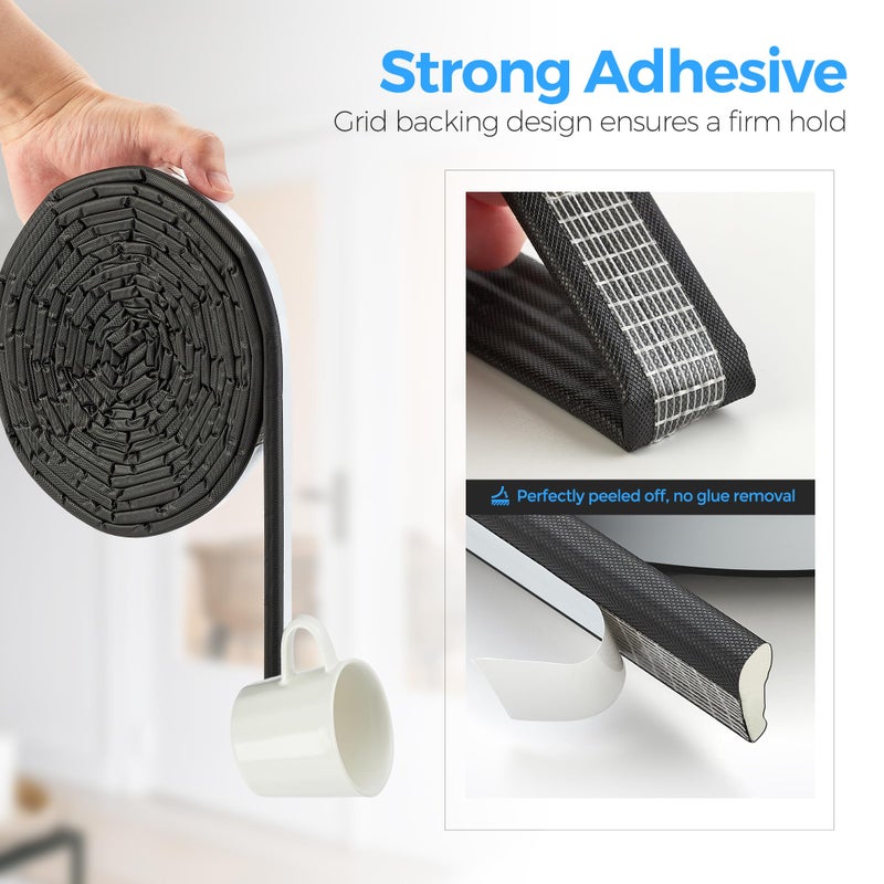 Ravinte 196 Inch Self-Adhesive Wedge Weather Stripping Door Seal & Window Insulation - Soundproof Gap Filler, Draft Stopper Foam Tape for Door Frame, Black - Image 4