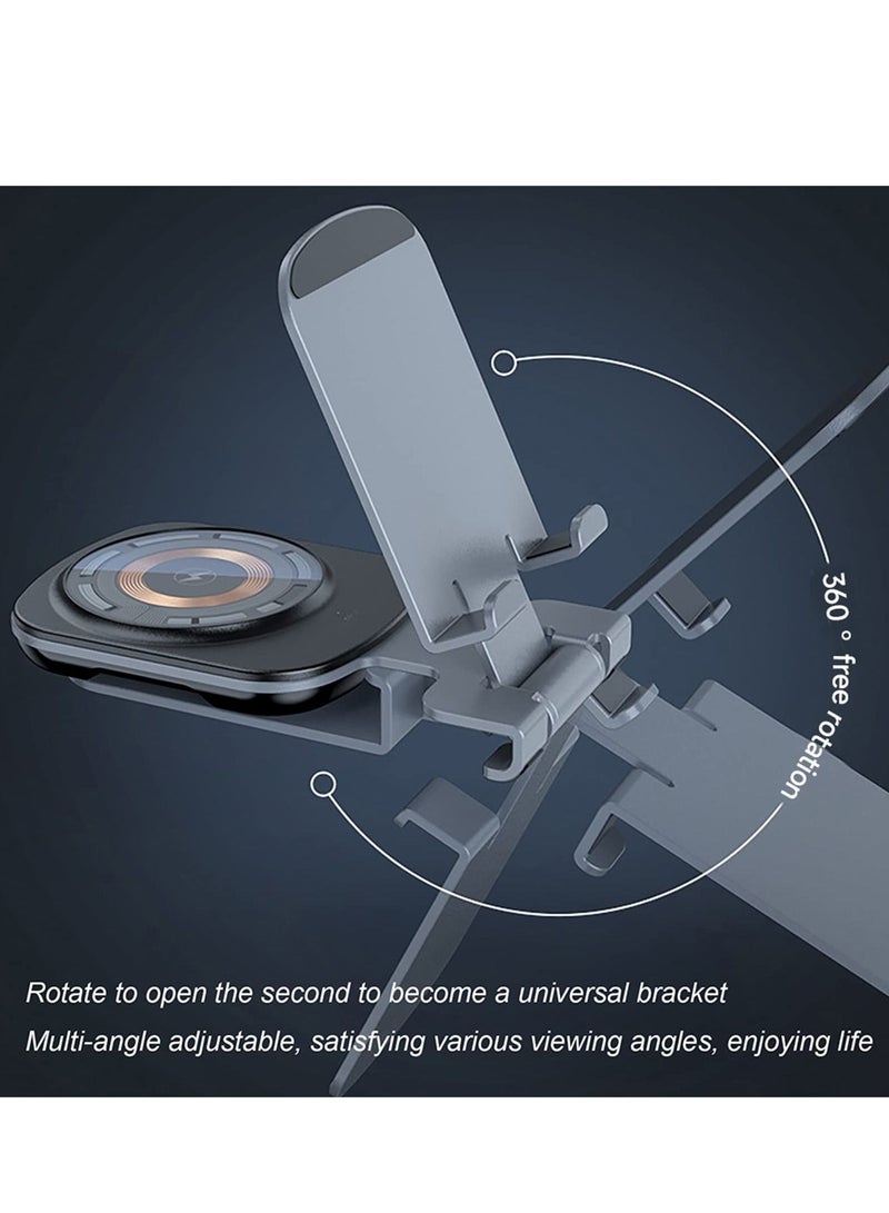 KASTWAVE Foldable Magnetic Wireless Charger Stand, Multifunction Wireless Charger Compatible with All Qi Standard Devices for Iphone1413pro Maxxrxs Plus, Galaxy S22s21s9s9+ - Image 3