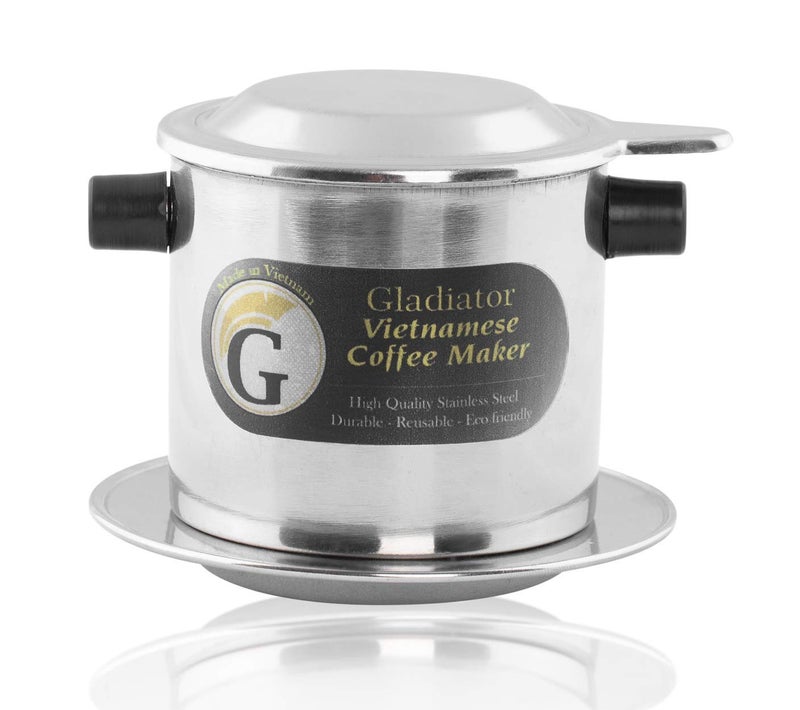 طقم فلتر صانع القهوة الفيتنامي بأسلوب الضغط الفرنسي لصب القهوة المحمولة 1 كوب خدمة فردية قابلة لإعادة الاستخدام 8 أونصات متوسطة 1