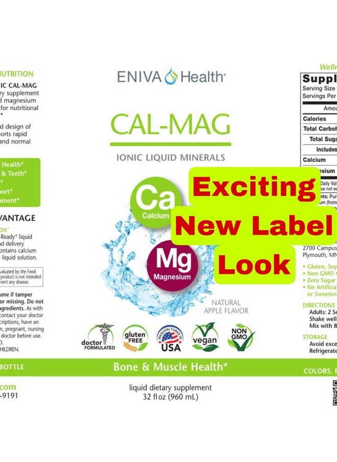 Eniva Health - Calcium Magnesium Supplement 32Oz Healthy Bones Hair Nails And Body Doctor Formulated Zero Calories Zero Sugar By Eniva Health - Image 1