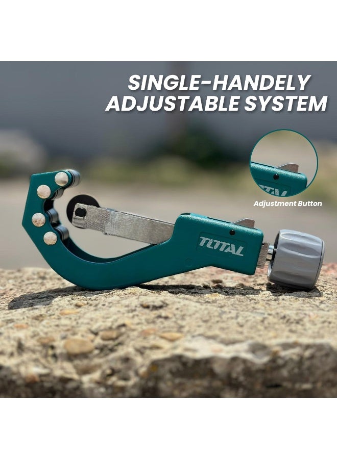 توتال قاطع أنابيب توتال 14-63 مم، قاطع أنابيب صناعي - أداة قطع شديدة التحمل للنحاس والألومنيوم والبولي فينيل كلوريد (PVC) مع فتح تلقائي، محامل أسطوانية وعجلة قطع حادة - موديل THT531463 - Image 2