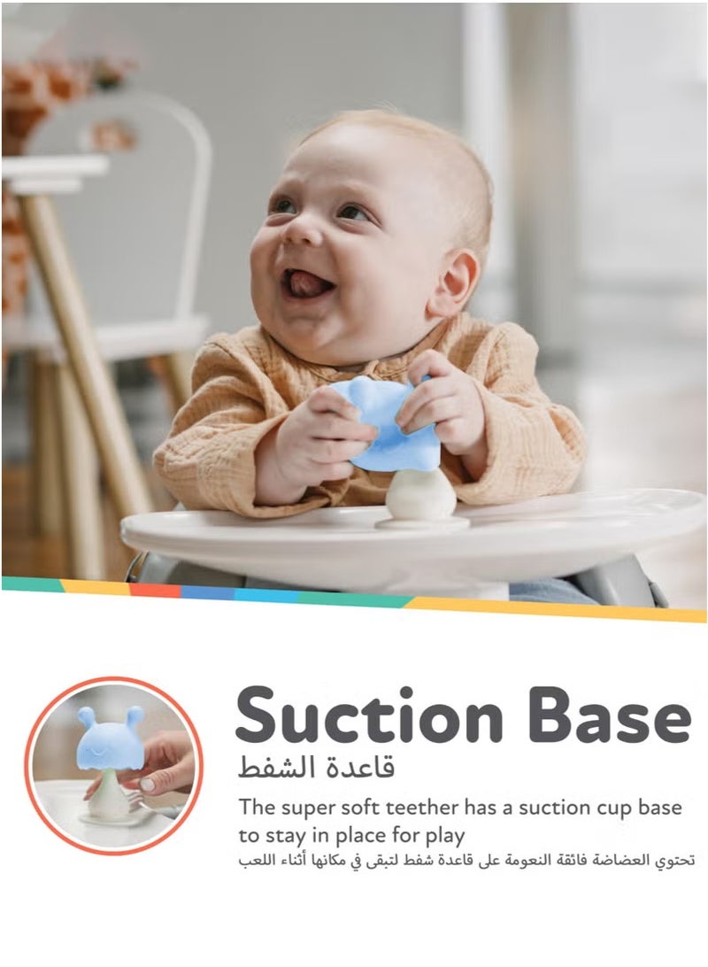 Super Soft Silicone Teether with Suction Base - Visually Stimulating and Easy to Grasp Toy for Baby Teething Relief - 3+ Months  - Image 3
