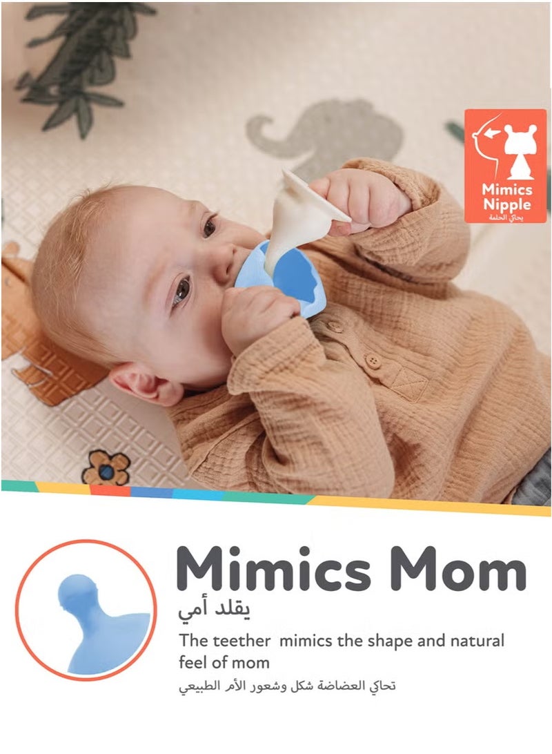 Super Soft Silicone Teether with Suction Base - Visually Stimulating and Easy to Grasp Toy for Baby Teething Relief - 3+ Months  - Image 2