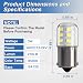 SDRZJX 4PCS BA15S 3W LED Bulbs 1224V ACDC Wide Voltage Replacement for 1156 Bulb Replace 9421777 67 69 89 98 1247 5007 97 97NA 4410671 1295NA - Image 3