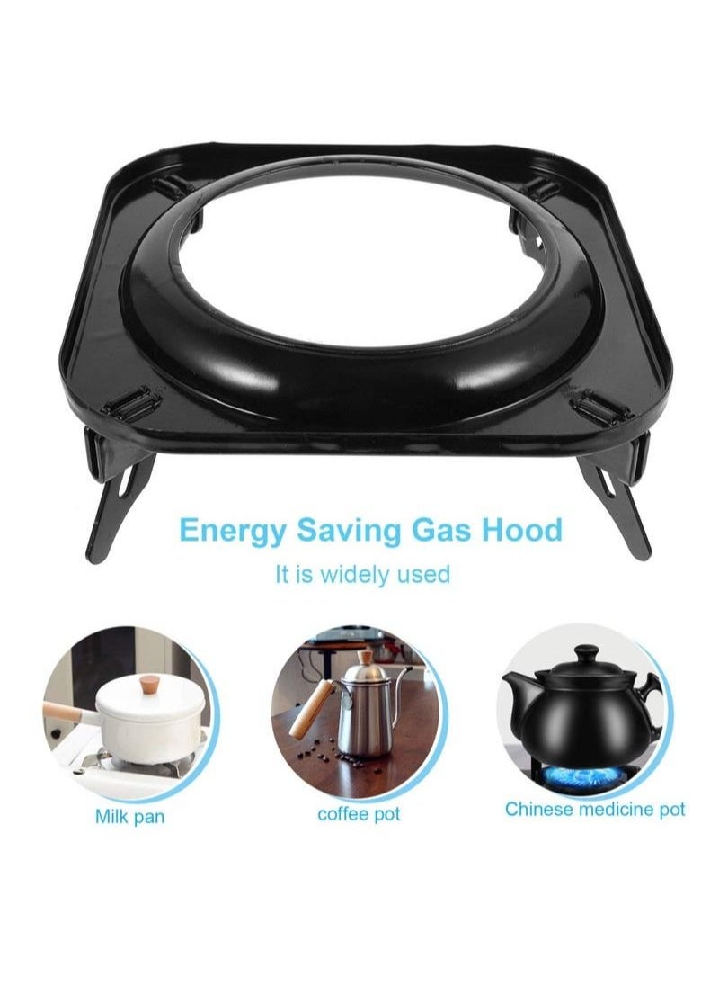 Generic - Steel Wok Rack Ring Cast Iron Stove Trivets Cooktop Range Pan Holder Stand Milk Pot Burner Grate for Gas Hob Compatible with Most (7.5 Inch Black) - Image 1
