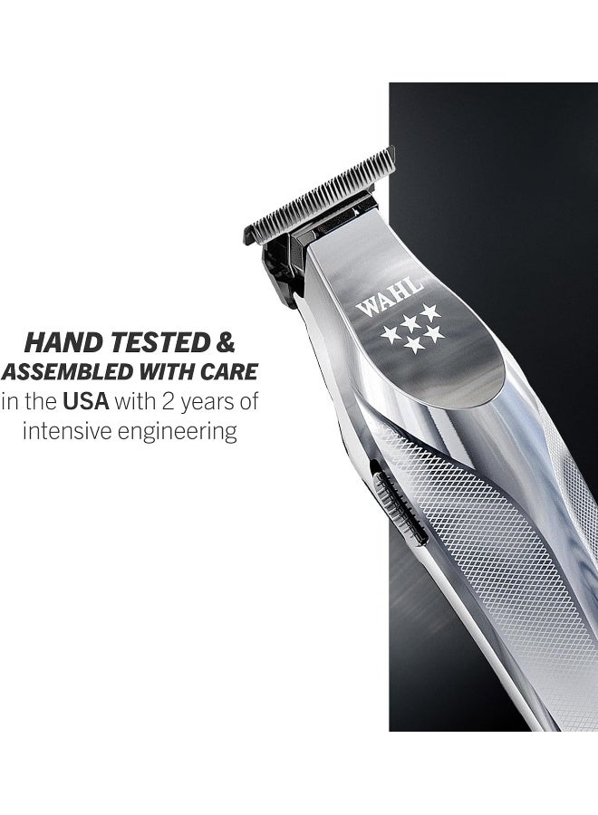 Wahl Professional 5 Star Hi-Viz Trimmer | Cord-Cordless | Metal Body | Hi-Viz T-Wide Blade | 3 Pin - GCC - Image 4