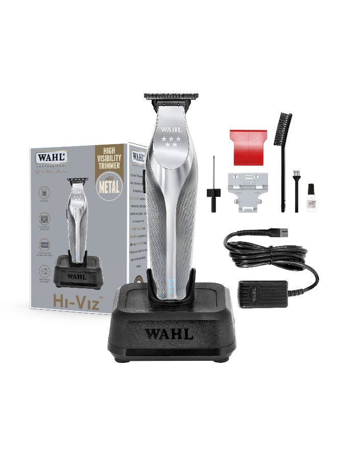 Wahl Professional 5 Star Hi-Viz Trimmer | Cord-Cordless | Metal Body | Hi-Viz T-Wide Blade | 3 Pin - GCC - Image 1