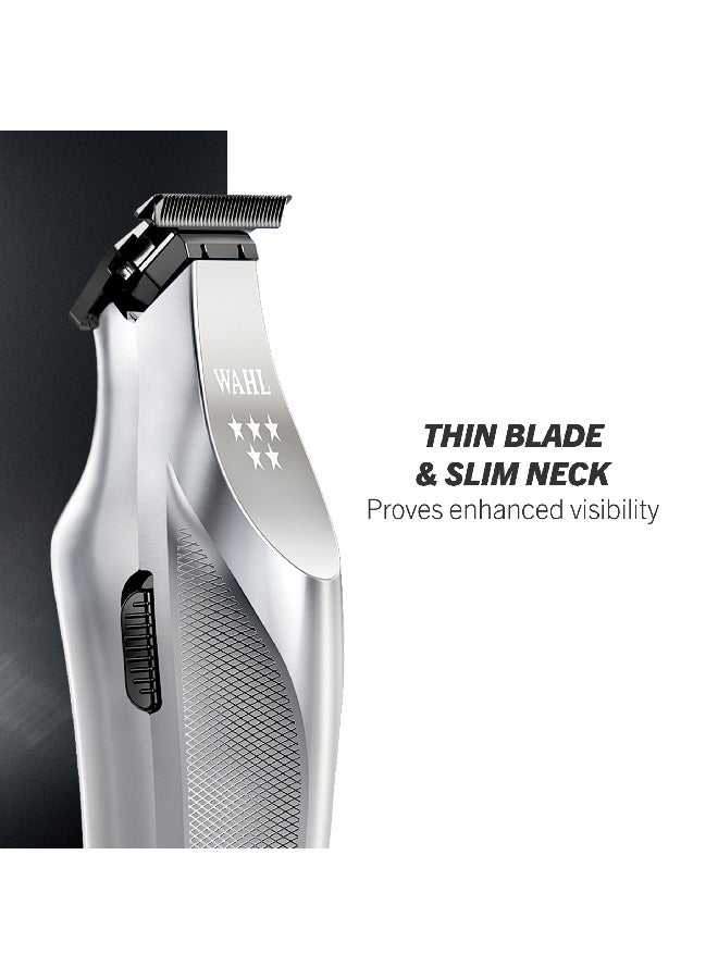 Wahl Professional 5 Star Hi-Viz Trimmer | Cord-Cordless | Metal Body | Hi-Viz T-Wide Blade | 3 Pin - GCC - Image 3