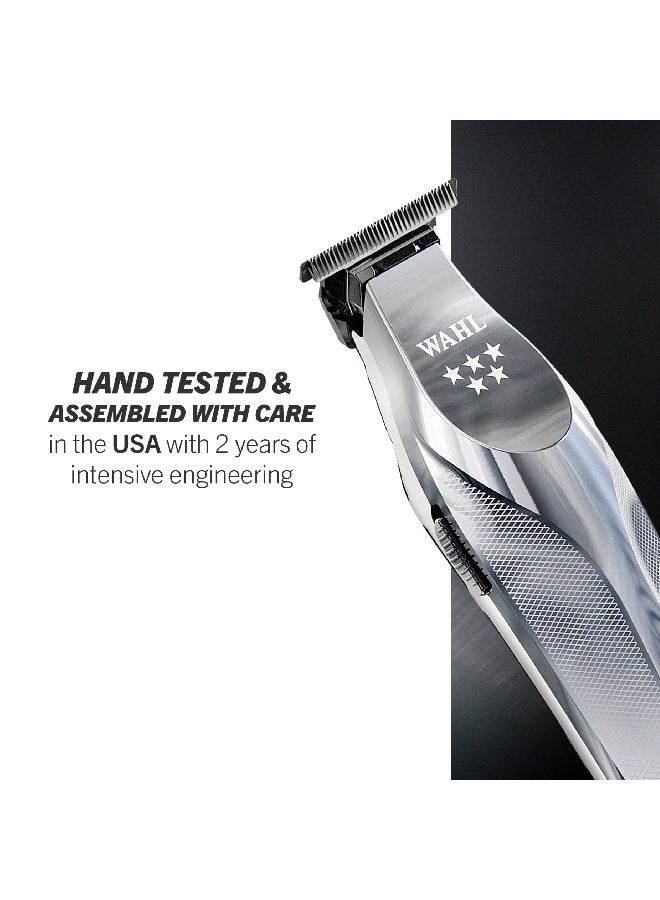 Wahl Professional 5 Star Hi-Viz Trimmer | Cord-Cordless | Metal Body | Hi-Viz T-Wide Blade | 3 Pin - GCC - Image 4