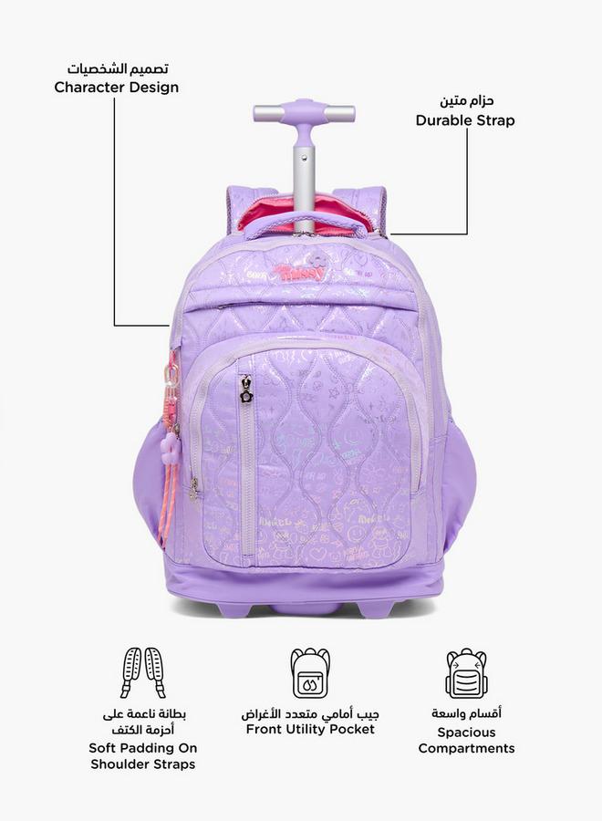Little Missy Quilted School Trolley Bag For Girls 13+ Years With Durable Wheels - Image 2