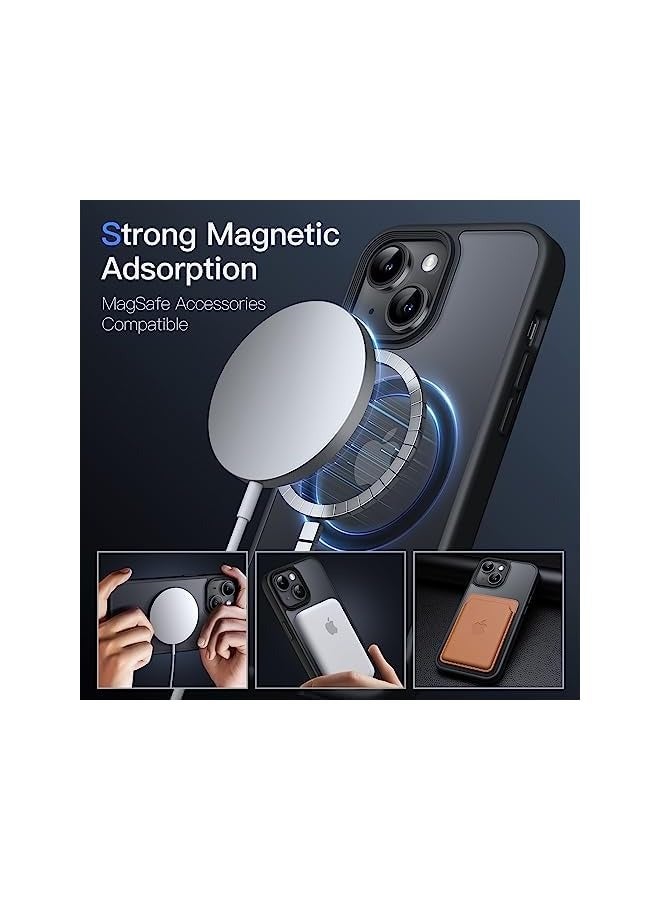 Jetech Magnetic Case for iPhone 14 6.1-Inch Compatible with MagSafe, Translucent Matte Back Slim Shockproof Phone Cover (Black) - Image 3