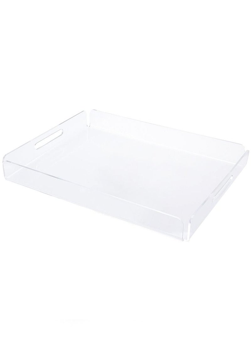 LAMSIT IBDAA Rectangle Acrylic Tray | Decorative Tray | Jewellery Tray | Coffee Tray |  Serve ware | Serving Platter - Clear - Image 1