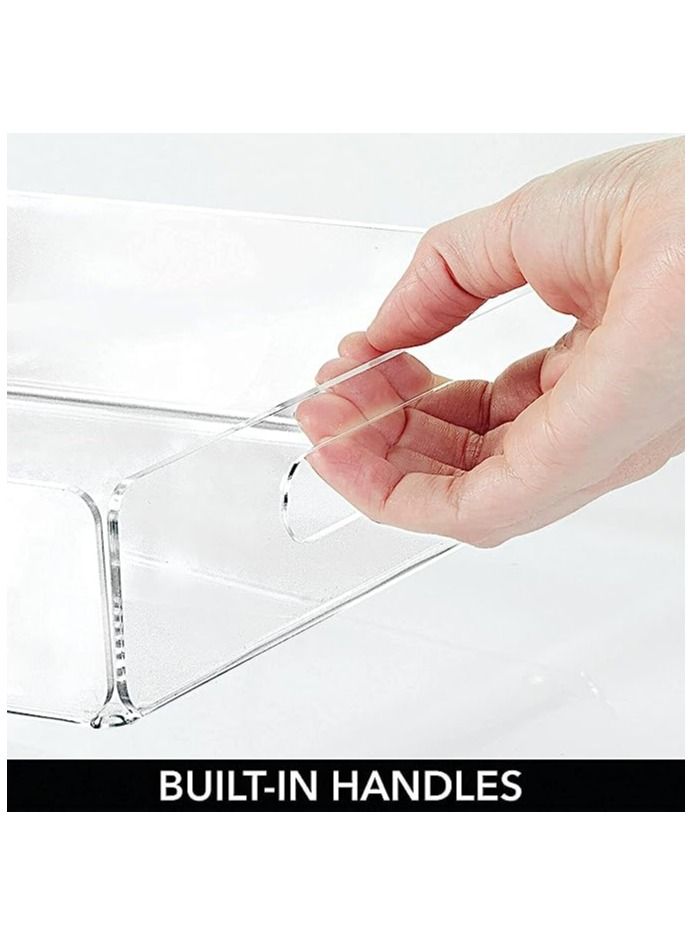 LAMSIT IBDAA Rectangle Acrylic Tray | Decorative Tray | Jewellery Tray | Coffee Tray |  Serve ware | Serving Platter - Clear - Image 2