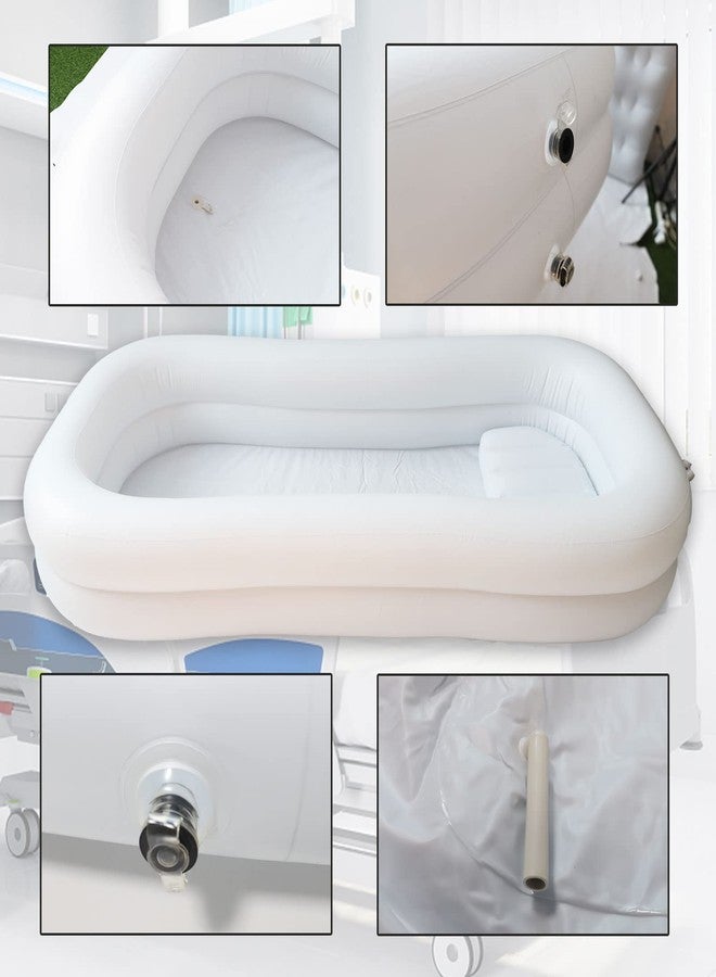 Timisea Medical Inflatable Bathtub, Portable Bed for Geriatric, Elderly, Disabled Bedridden Patients, Handicapped, Air Pump Adult PVC Bathtub with Water Bag Air Pillow, Bath in Bed (Double Layer) - Image 4