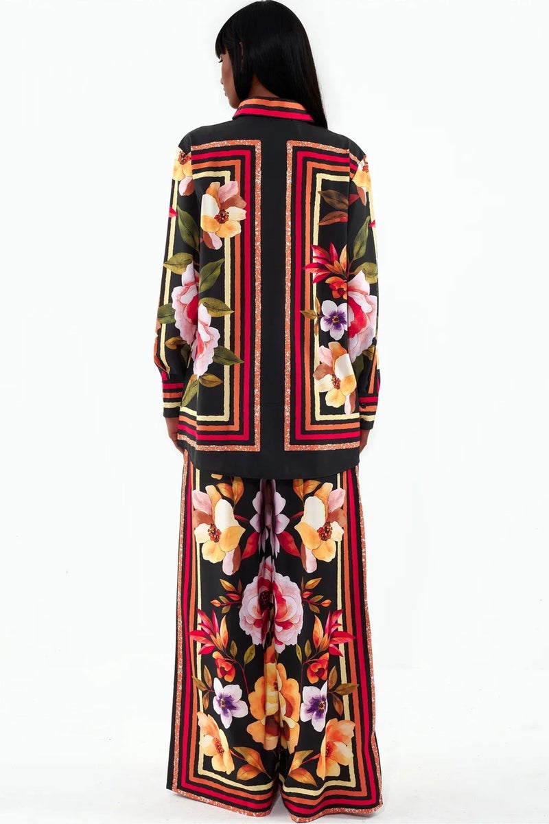 Jennyfer Floral Shirt And Wide-leg Trouser Set - Image 3