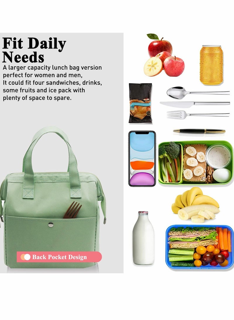 Lunch Bag Bento Bag, Thickened Thermal Insulation Refrigerated Tote Box Carrying for Students Ladies Men Picnic Work Outdoor (Light Green)  - Image 3
