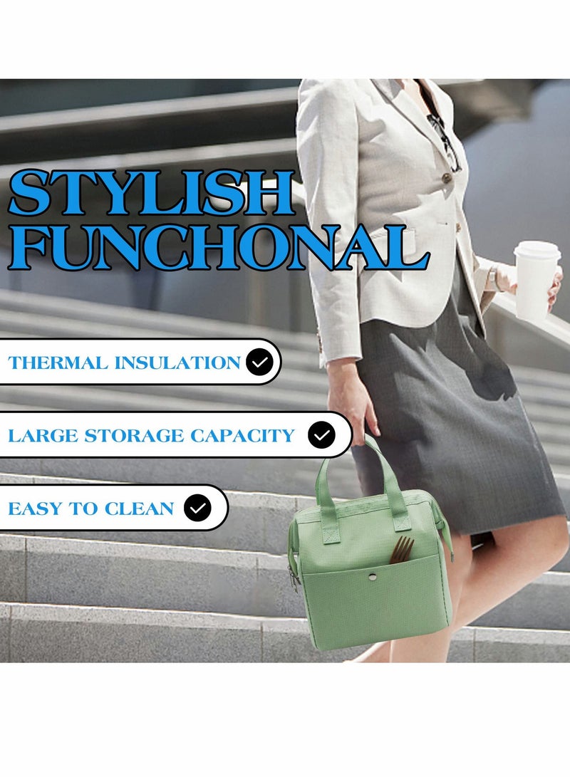 Lunch Bag Bento Bag, Thickened Thermal Insulation Refrigerated Tote Box Carrying for Students Ladies Men Picnic Work Outdoor (Light Green)  - Image 5