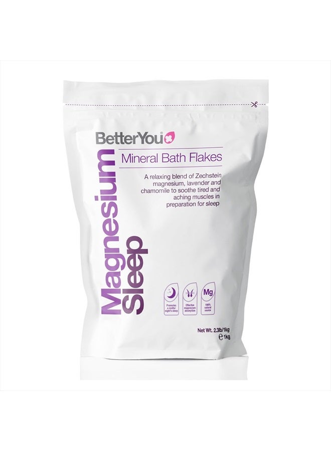 BetterYou Magnesium Sleep Mineral Bath Flakes | Zechstein Magnesium Infused with Lavender & Chamomile to Soothe Aching Muscles | Relaxing Essential Oils for Deep Sleep | 1kg - Image 1