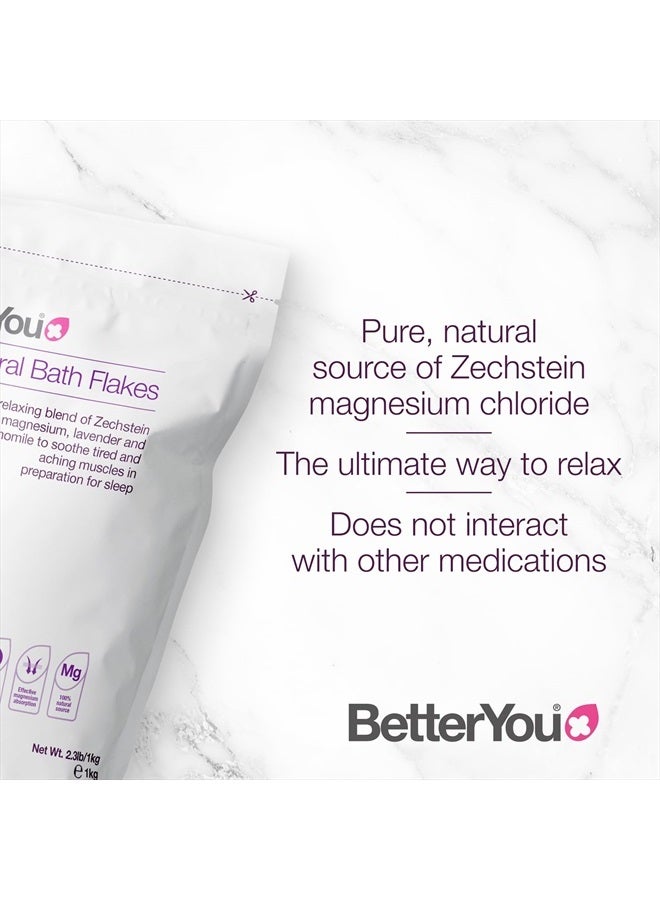 BetterYou Magnesium Sleep Mineral Bath Flakes | Zechstein Magnesium Infused with Lavender & Chamomile to Soothe Aching Muscles | Relaxing Essential Oils for Deep Sleep | 1kg - Image 4