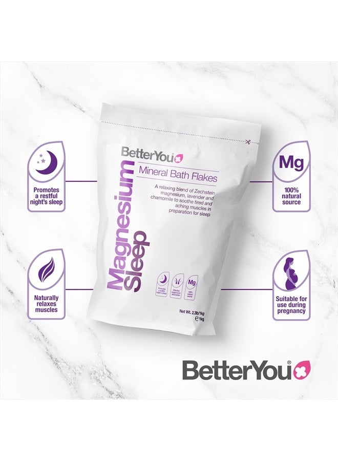 BetterYou Magnesium Sleep Mineral Bath Flakes | Zechstein Magnesium Infused with Lavender & Chamomile to Soothe Aching Muscles | Relaxing Essential Oils for Deep Sleep | 1kg - Image 3