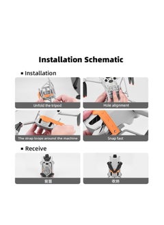 Generic Foldable Landing Gear for DJI Mini 4 Pro Drone with AntiFall Gimbal Protection and 25mm Height Extension in Orange Color  - Image 5