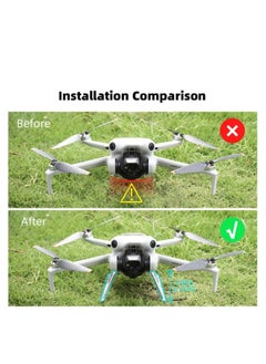 Generic Foldable Landing Gear for DJI Mini 4 Pro Drone with AntiFall Gimbal Protection and 25mm Height Extension in Orange Color  - Image 2