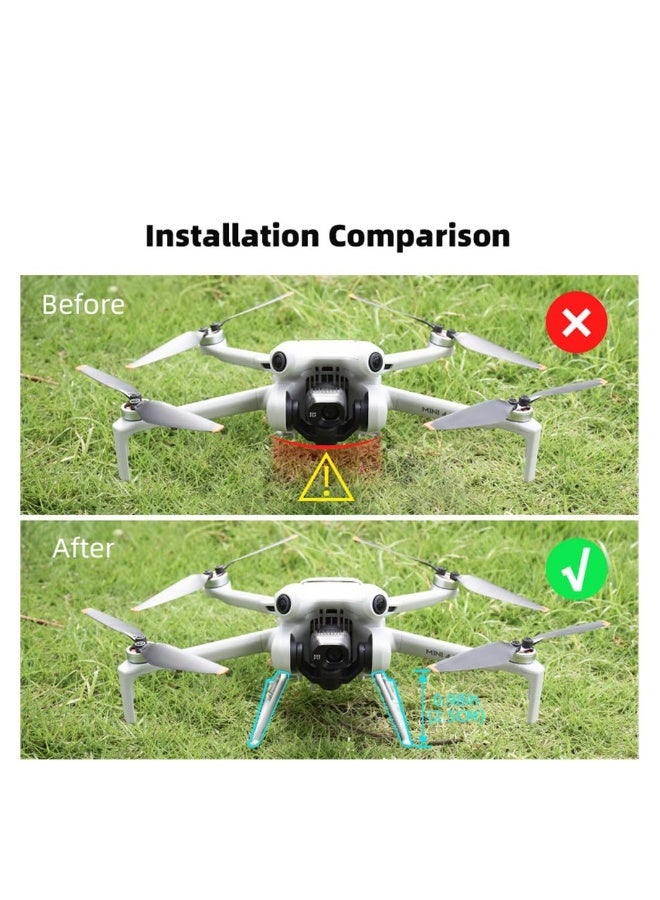Foldable Landing Gear for DJI Mini 4 Pro Drone with AntiFall Gimbal Protection and 25mm Height Extension in Orange Color - Image 2