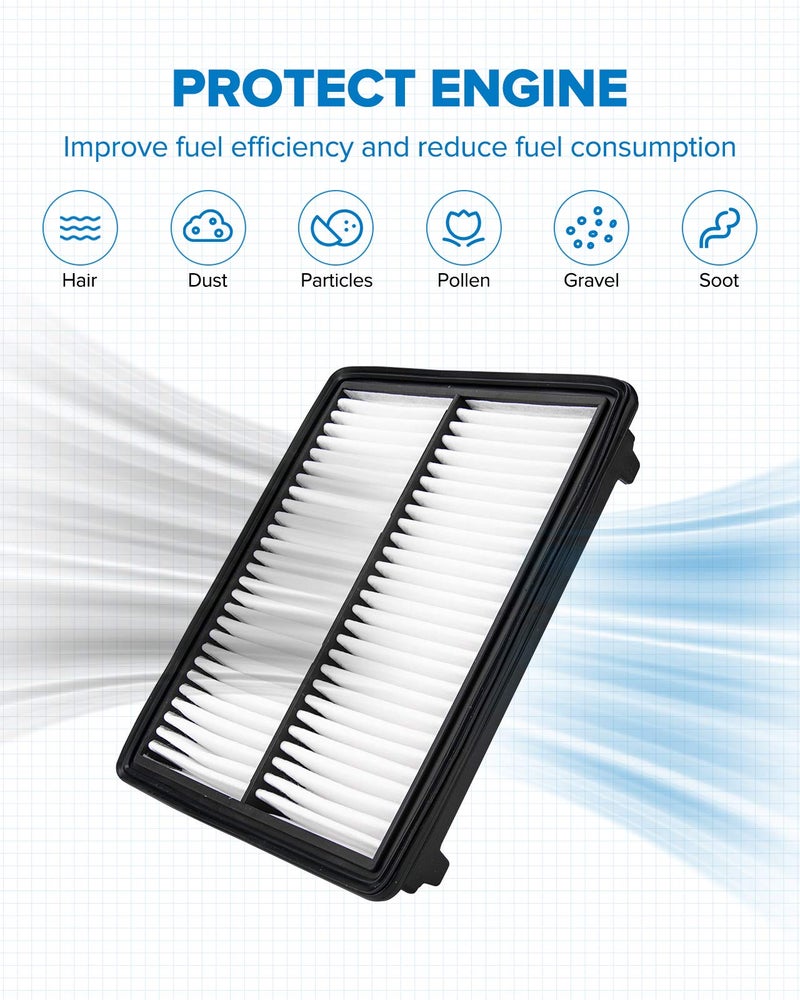 PHILTOP Engine Air Filter CA11259 Replacement for Mazda Vehicles - 3 (2012-2018), 3 Sport (2012-2018), 6 (2014-2021), CX-5 (2013-2023) - L4 2.0L 2.5L, Rigid Panel - Image 2