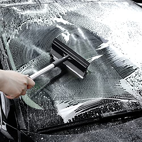 Polyte Window Squeegee for Car Windshields and Window Cleaning Tool, Extendable Aluminum Handle 14-20 in. (Black) - Image 4