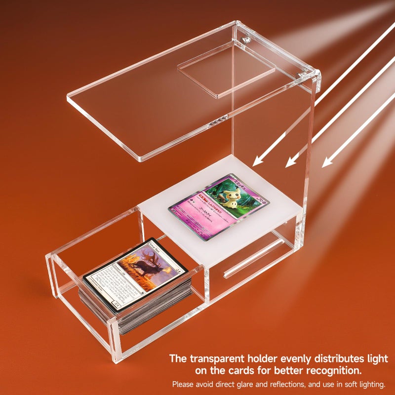Aizesuro Clear Acrylic Sleeved MTG Cards Scanner Stand, Photo Stand, Trading Card Scanstand Compatible with Manabox, TCGplayer App, Sleeved and Unsleeved Cards Accessories - Image 4
