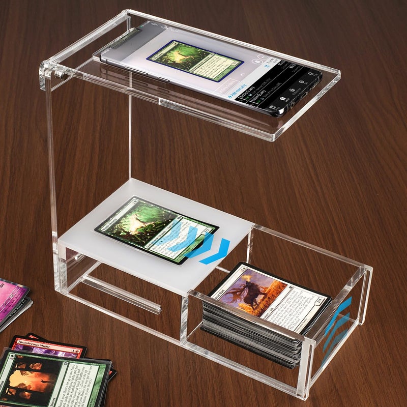 Aizesuro Clear Acrylic Sleeved MTG Cards Scanner Stand, Photo Stand, Trading Card Scanstand Compatible with Manabox, TCGplayer App, Sleeved and Unsleeved Cards Accessories - Image 1