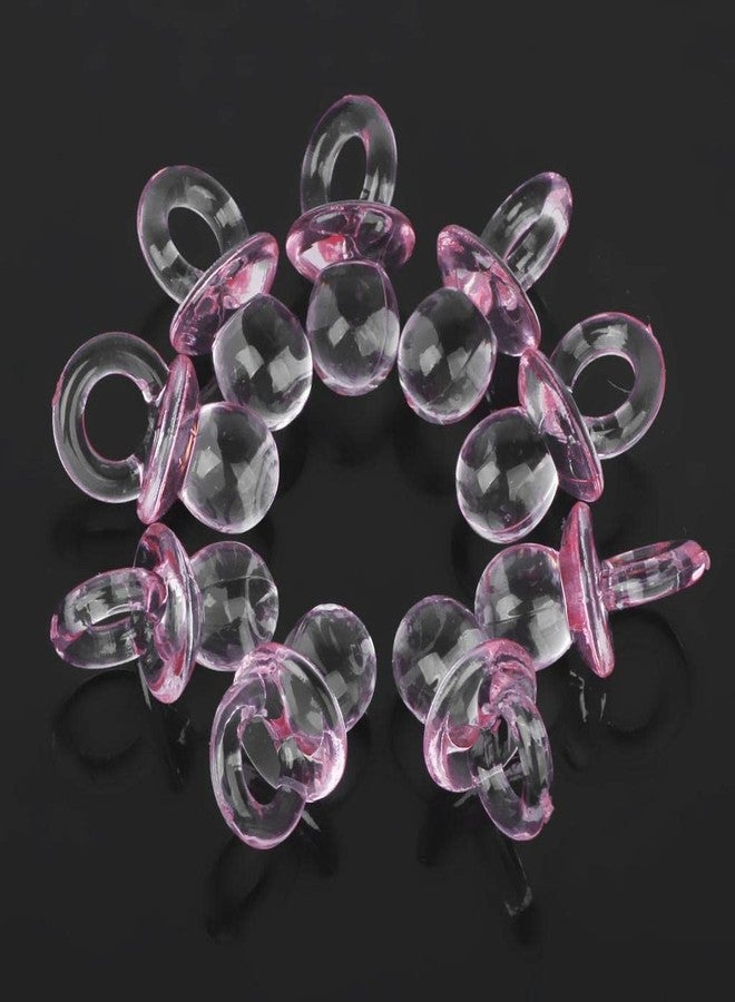 ATORSE UJEAVETTE 50xCute Mini Pacifier Charms Baby Shower Party Favor Nappy Cake Decor Pink - Image 2