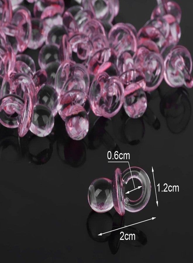ATORSE UJEAVETTE 50xCute Mini Pacifier Charms Baby Shower Party Favor Nappy Cake Decor Pink - Image 5