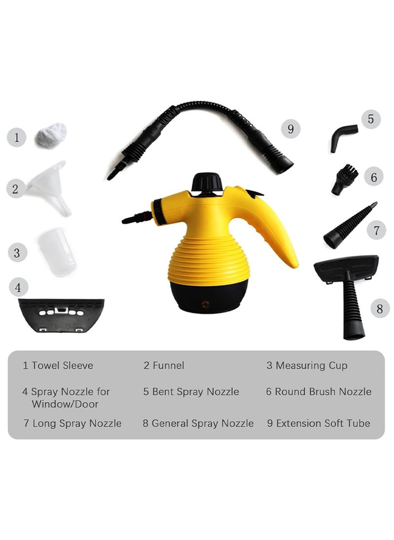 Beauenty - High Pressure Steam Cleaner 350ml 1200W, Multi-Purpose Handheld Steam Cleaner with 9 Accessories Perfect for Stain Removal in Car Upholstery, Home, Kitchen, Carpet, Sofa - Image 1