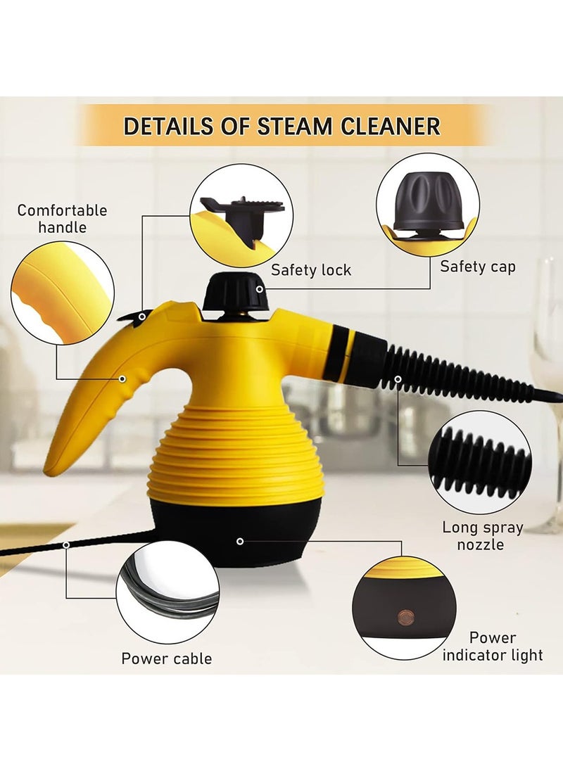 Beauenty - High Pressure Steam Cleaner 350ml 1200W, Multi-Purpose Handheld Steam Cleaner with 9 Accessories Perfect for Stain Removal in Car Upholstery, Home, Kitchen, Carpet, Sofa - Image 1