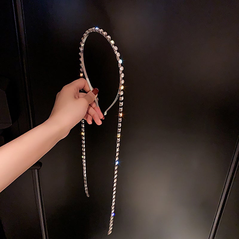 Luxury Rhinestone Headpiece Tassel Chain Hair Pieces Headwear Accessories - Image 4