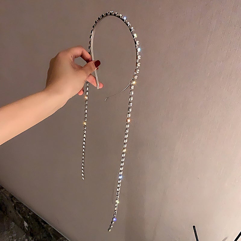 Luxury Rhinestone Headpiece Tassel Chain Hair Pieces Headwear Accessories - Image 5