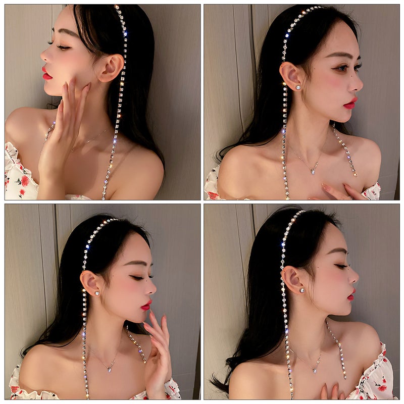 Luxury Rhinestone Headpiece Tassel Chain Hair Pieces Headwear Accessories - Image 2