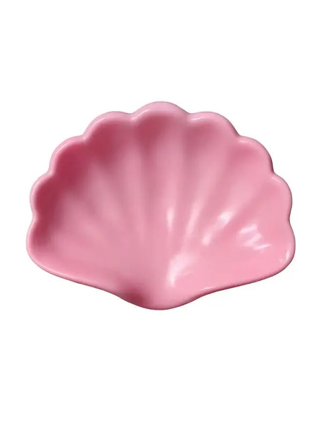 Pink Shell Soap Tray With Drainage Heart Cutouts Modern Bathroom Organizer - Image 1