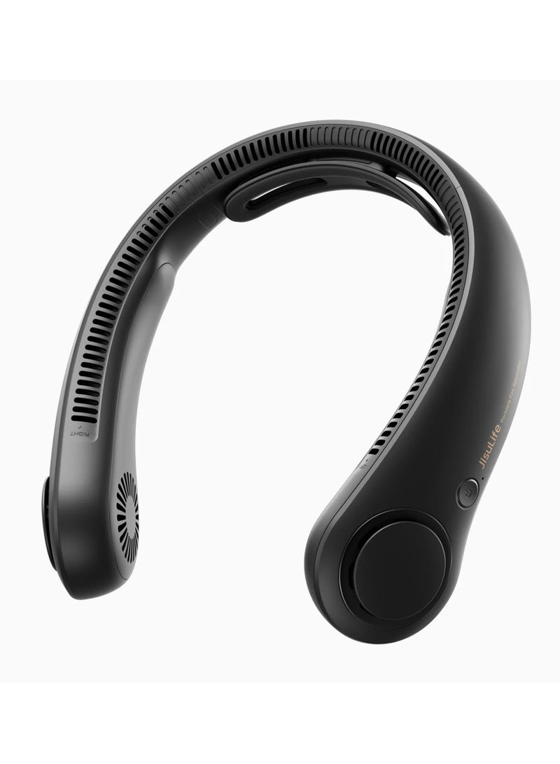 جيسيو لايف مروحة رقبة محمولة JISULIFE مطورة - مروحة بدون شفرات تعمل بدون استخدام اليدين ببطارية 5000 مللي أمبير وتعديل 5 سرعات ودعم مريح للرقبة للرجال والنساء - Image 1