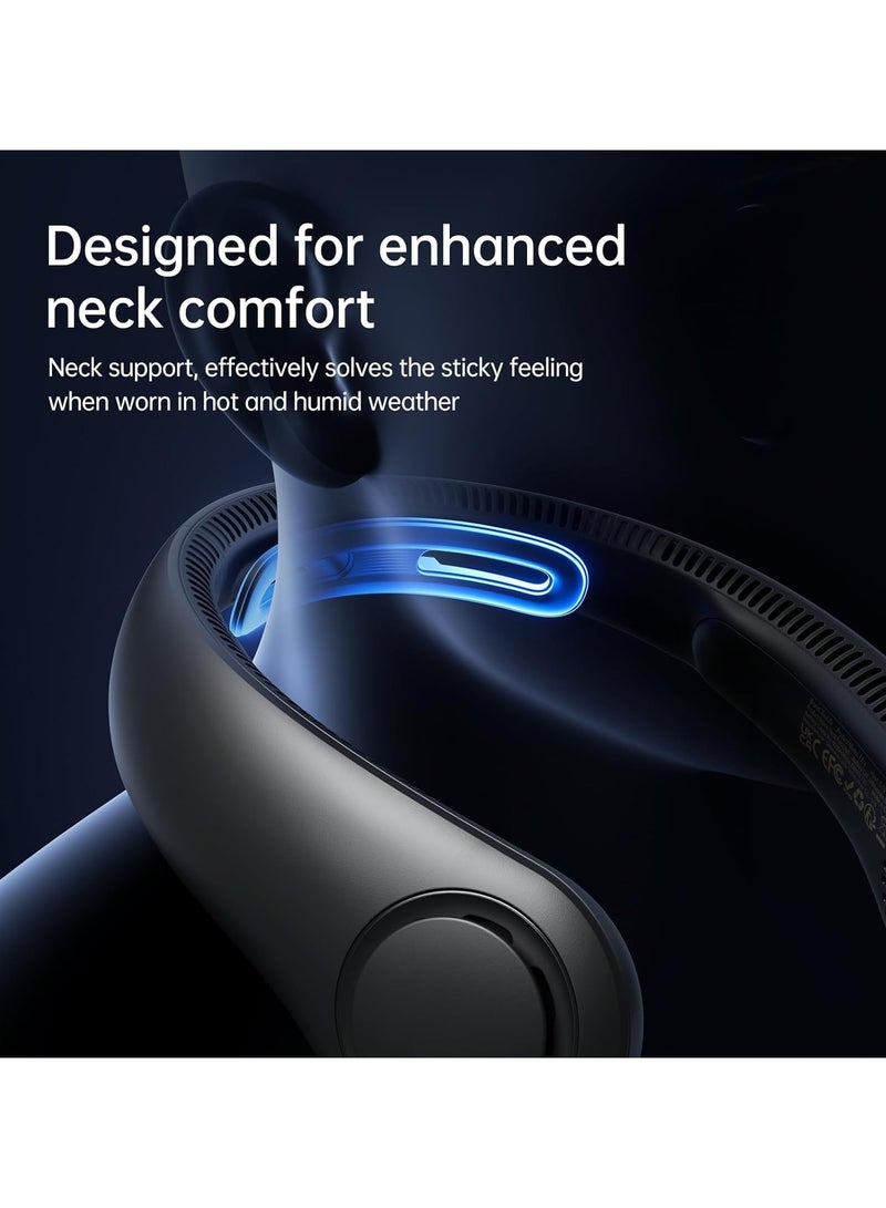 جيسيو لايف مروحة رقبة محمولة JISULIFE مطورة - مروحة بدون شفرات تعمل بدون استخدام اليدين ببطارية 5000 مللي أمبير وتعديل 5 سرعات ودعم مريح للرقبة للرجال والنساء - Image 5