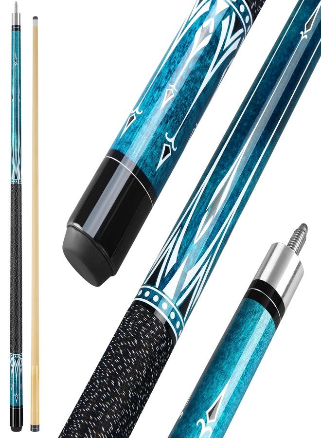 Winucue Pool Cue, 58 inch Maple Billiard Pool Cue Sticks for Adults with 13mm Leather Tip, 20oz Professional Pool Sticks with Anti-Slip Thread Wrapping for Billiard House Bar(Blue 20oz) - Image 1