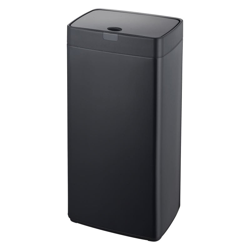 Dihl 45L Iris Black with Black Lid Rectangle Stainless Steel Auto Touchless HandsFree Sensor Kitchen Waste Dust Bin Automatic Motor