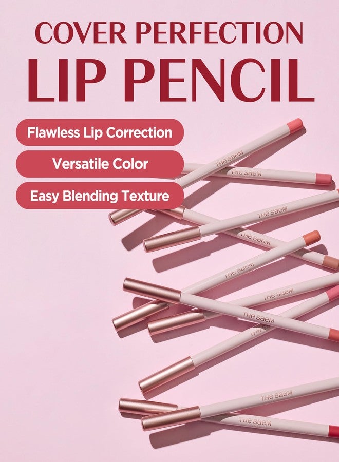 THESAEM Cover Perfection Lip Pencil - Slim, Easy-Blend & Overlip Makeup, Creamy Matte Lip Liner, Long-Lasting with Built-In Sharpener (10 Urbane) - Image 2