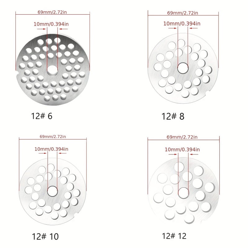 Stainless Steel 12mm Meat Grinder Plate Discs Blades Heavy Duty Cutting Discs For Food Chopper - Image 4