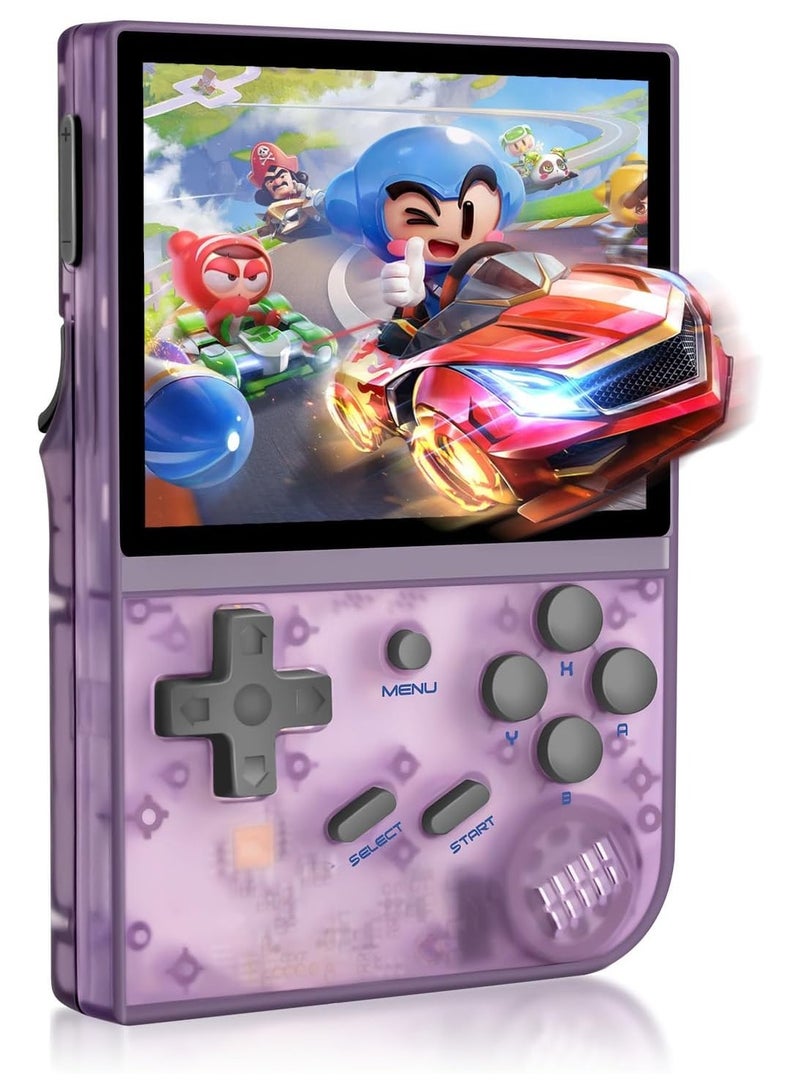 ANBERNIC  Anbernic RG35XX Handheld Game Console Retro Games Consoles with 3.5 Inch IPS Screen 64G TF Card 5474 Classic Games 2100mAh Battery Support Linux, HDMI and TV Output Purple  - Image 1